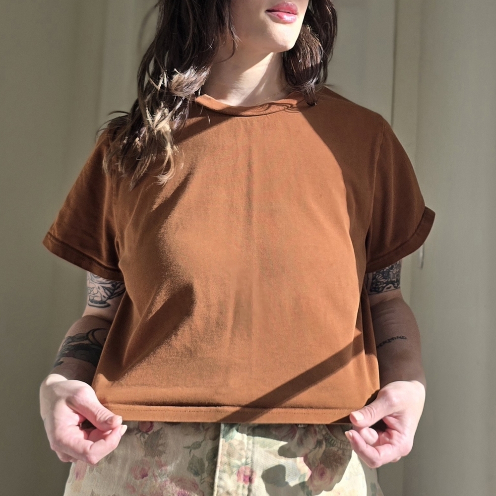 Cropped Cotton Tee